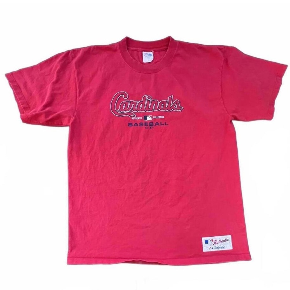 Majestic St Louis Cardinals Shirt Red Vintage MLB Baseball Mens Large